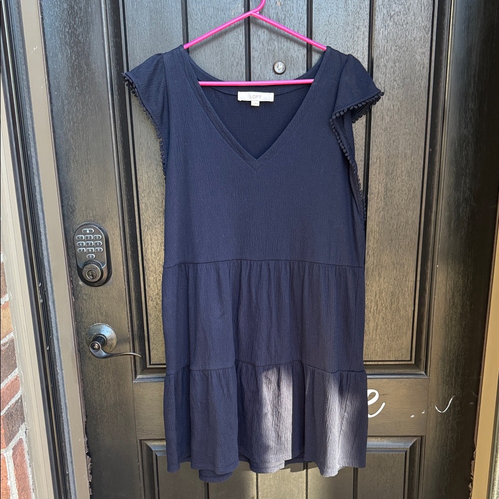 LOFT Navy Midi Dress